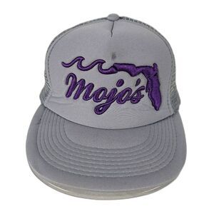 Mojo USA Foam Trucker Hat Adjustable Breathable Knit Fabric Grey Color Florida